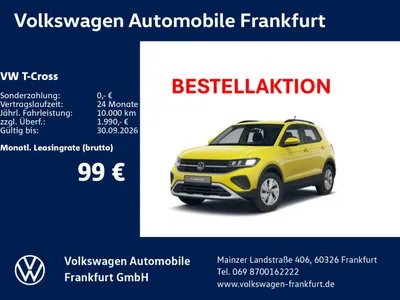 VW Volkswagen T-Cross Life 1.0 TSI 95 PS |   Top Deal im Leasing von Null-Leasing