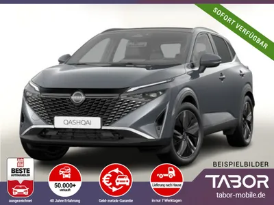 Nissan Nissan Nissan Qashqai AT Tekna Pano Bose HUD eHk SHZ ACC 19"LM im Leasing von 9Drive