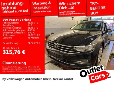 VW Volkswagen Passat Variant 2.0 TDI Business DSG Navi Kamera im Auto Abo von Null-Leasing