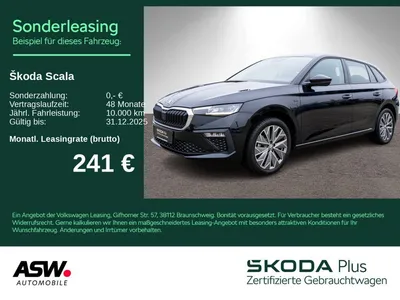 Skoda Skoda Scala Selection 1.0 TSI DSG LED Navi PDC SHZ AHK im Auto Abo von Null-Leasing