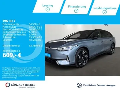 VW Volkswagen ID.7 Tourer GTX 4Motion AHK Wärmepumpe Exterieur Plus Interieur Plus im Auto Abo von LeasingMarkt.de
