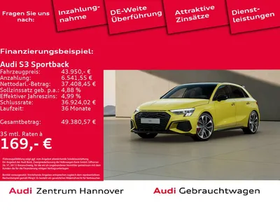 Audi Audi S3 Sportback quattro Matrix Head Up Pano B&O im Auto Abo von Null-Leasing