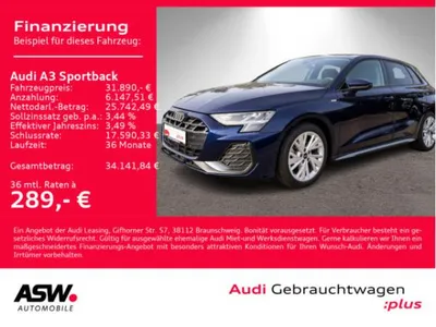 Audi Audi A3 Sportback S line 35TDI Stronic NAVI LED ACC // Sofort verfügbar!!! im Leasing von LeasingMarkt.de