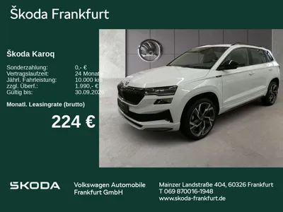 Skoda Skoda Karoq Sportline 1,5 TSI 110 kW 7-Gang-DSG im Leasing von Null-Leasing