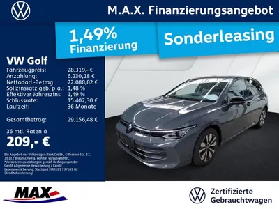 VW Volkswagen Golf VIII 1.5 eTSI DSG GOAL IQ LIGHT+KAM+AHK+PDC im Leasing von Null-Leasing