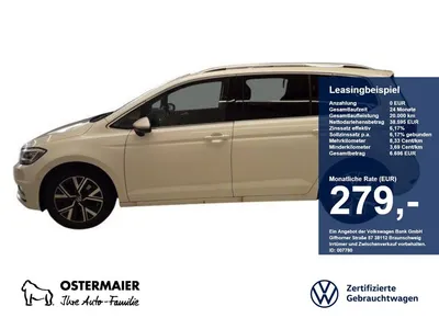 VW Volkswagen Touran HIGHLINE 2.0TDI 150PS DSG ACC.5J-G.AHK.7- im Leasing von Null-Leasing