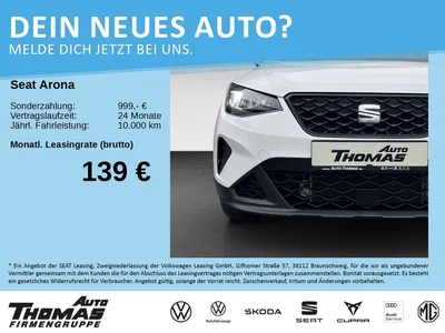 Seat Seat Arona Style Edition 1.0 TSI DSG im Leasing von Null-Leasing