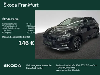 Skoda Skoda Fabia Monte Carlo 1,0 TSI DSG Fahrassistenz/ Win im Leasing von Null-Leasing