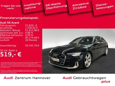 Audi Audi S6 Avant 55 TDI quattro Kamera LED ACC DAB im Auto Abo von Mobile.de